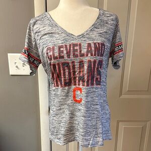 New Era Gray Cleveland Indians Short Sleeve Tee